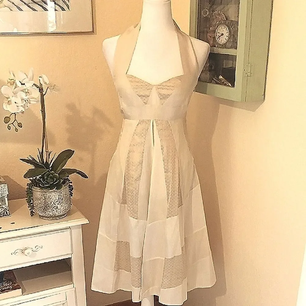 NWT Diane Von Furstenberg Cream Backless Dress